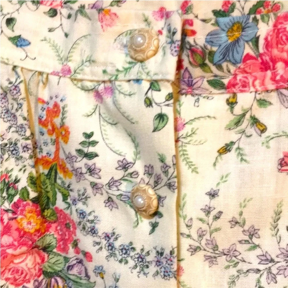 Vintage floral midi a line skirt - Picture 5 of 16